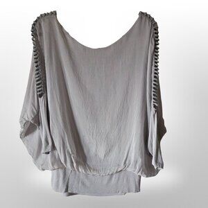 Blended Silk Bellamore Blouse with Arm Cutouts - Small